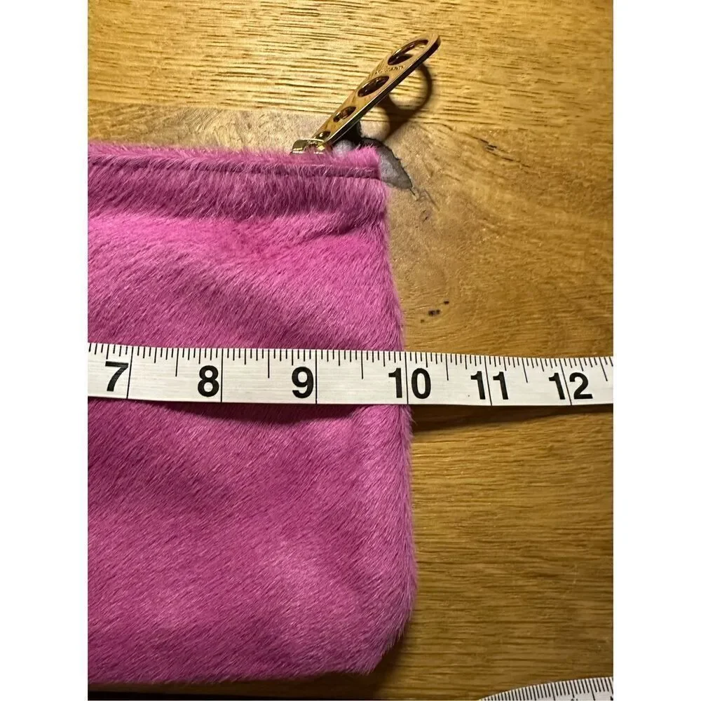 Paule Ka purple pink animal hair clutch